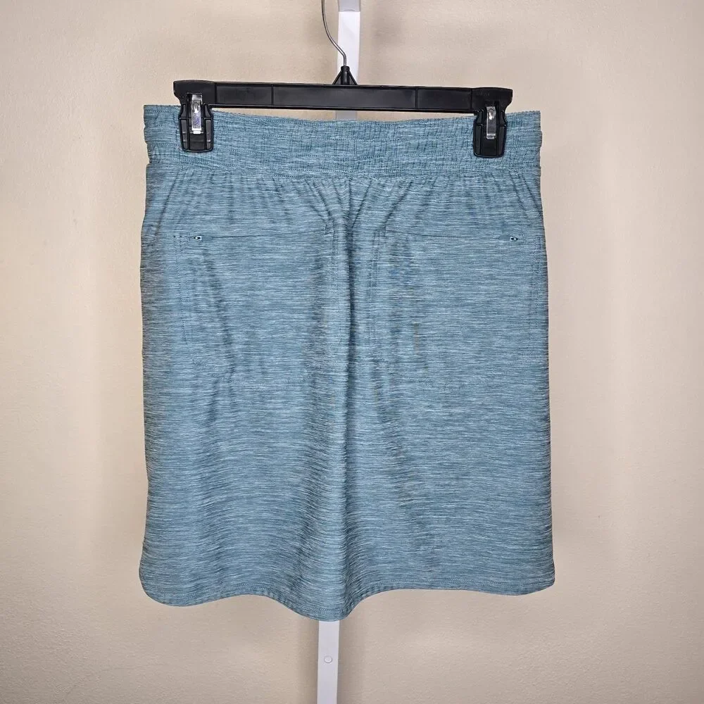 Duluth Trading Co. Women's S Teal Blue Space Dye Skort Elastic Waist Drawstring